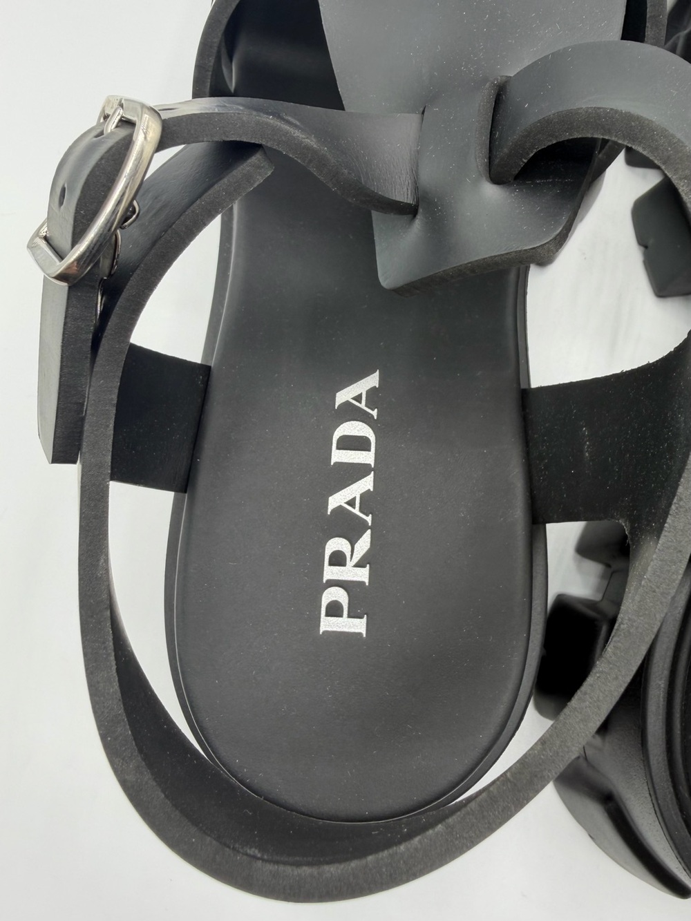 NIB Prada Black Rubber Ultralight Monolith Platform Chunky Strap Sandals EU 41 - Picture 2 of 15